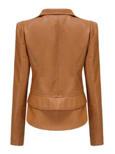 Load image into Gallery viewer, Cool Girl Coat Long Sleeve PU Leather Motorcycle Jacket With Detachable Hem