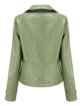 Load image into Gallery viewer, Black Weave Long Sleeve PU Leather Motorcycle Jacket