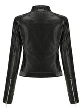 Load image into Gallery viewer, Crop Coat Long Sleeve PU Leather Motorcycle Jacket