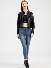 Load image into Gallery viewer, Cool Girl Coat Long Sleeve PU Leather Motorcycle Jacket