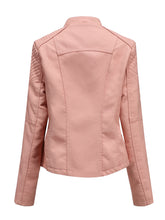 Load image into Gallery viewer, Women‘s Leather Jacket Weave Long Sleeve Winter Coat