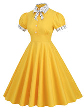 Load image into Gallery viewer, Yellow Pikachu Inspired by Pokemon Swing Vintage 1950S Dress with Headband