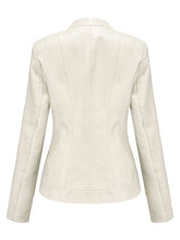 Load image into Gallery viewer, Light Green Long Sleeve PU Leather Motorcycle Jacket For Women