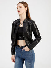 Load image into Gallery viewer, Cool Girl Coat Long Sleeve PU Leather Motorcycle Jacket