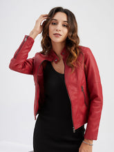 Load image into Gallery viewer, 6 Color Long Sleeve PU Leather Motorcycle Jacket
