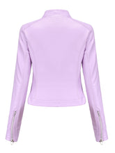 Load image into Gallery viewer, Crop Coat Long Sleeve PU Leather Motorcycle Jacket