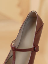 Load image into Gallery viewer, Women&#39;s Flat Heel Pointed Toe Hollow Belt Leather Vintage Shoes