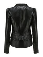 Load image into Gallery viewer, Cool Girl Coat Long Sleeve PU Leather Motorcycle Jacket With Detachable Hem