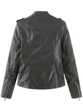 Load image into Gallery viewer, Brown Long Sleeve PU Leather Soft Jacket For Women