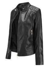 Load image into Gallery viewer, Soft Coat Long Sleeve PU Leather Motorcycle Jacket For Women