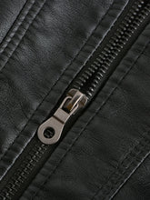 Load image into Gallery viewer, Pink Long Sleeve PU Leather Motorcycle Jacket For Women