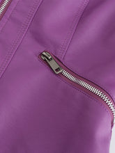 Load image into Gallery viewer, Crop Coat Long Sleeve PU Leather Motorcycle Jacket