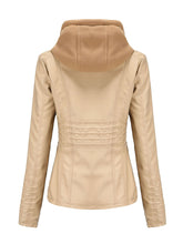 Load image into Gallery viewer, Winter‘s Coat Long Sleeve PU Leather With faux fur lined Warm Hooded Jacket For Women