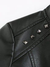 Load image into Gallery viewer, Cool Girl Coat Long Sleeve PU Leather Motorcycle Jacket