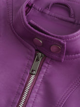 Load image into Gallery viewer, Crop Coat Long Sleeve PU Leather Motorcycle Jacket