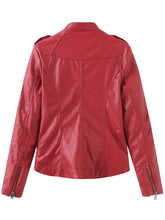 Load image into Gallery viewer, Brown Long Sleeve PU Leather Soft Jacket For Women