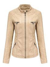 Load image into Gallery viewer, Winter‘s Coat Long Sleeve PU Leather With faux fur lined Warm Hooded Jacket For Women