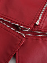 Load image into Gallery viewer, Cool Girl Coat Long Sleeve PU Leather Motorcycle Jacket With Detachable Hem