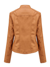 Load image into Gallery viewer, Women‘s Leather Jacket Weave Long Sleeve Winter Coat