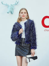 Load image into Gallery viewer, Peacock Long Sleeve Faux Fur Jacket For Women