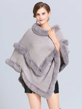 Load image into Gallery viewer, Women Coat Cape Peacoat Faux Fur Collar Poncho