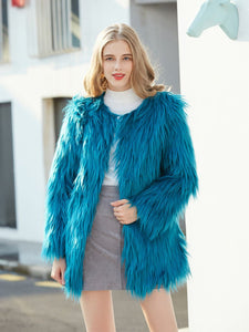 Faux Fur Coat Women Long Sleeve Oversized Winter Coat