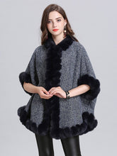 Load image into Gallery viewer, Faux Fur Coat Wool Cape Coat Half Sleeve Women Overcoat