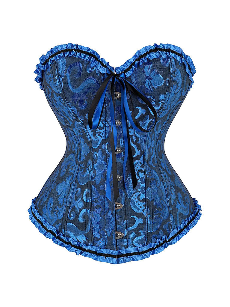 Women‘s Ruffles Corset Top Strapless Waist Trainer Jolly Vintage