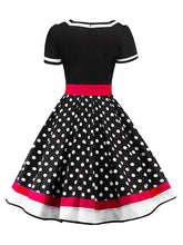 Load image into Gallery viewer, Sweet Heart Neck Polka Dots A Line Vintage Dress With Belt