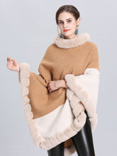 Load image into Gallery viewer, Faux Fur Coat Wool Cape Coat Hooded Long Sleeve Women Overcoat
