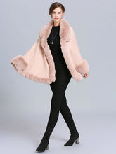 Load image into Gallery viewer, Women Poncho Sweater Faux Fur Coat Shawl Collar