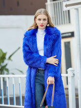 Load image into Gallery viewer, Faux Fur Coat Women V Neck Long Sleeve Maxi Winter Coat
