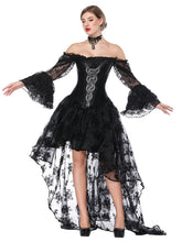Load image into Gallery viewer, Gothic Costume Halloween Black Strapless Asymmetrical Skirt And Corset