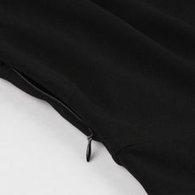 Load image into Gallery viewer, Black Tailored Collar Semi-sheer Short Sleeve Dress