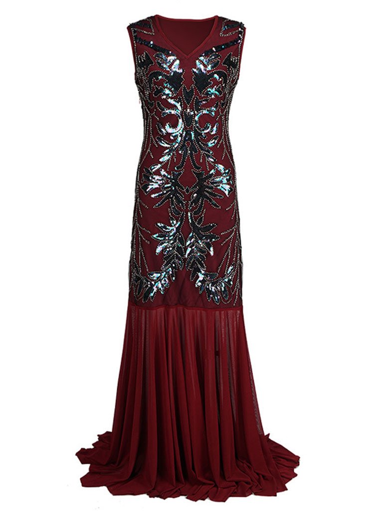 1920s sequin maxi dress Black Gold Maxi Gatsby Dress