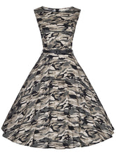 Load image into Gallery viewer, Camouflage Army Style 50s Flapper Dress