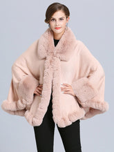 Load image into Gallery viewer, Women Poncho Sweater Faux Fur Coat Shawl Collar