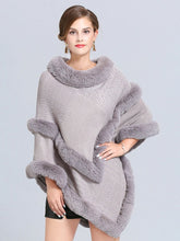 Load image into Gallery viewer, Women Coat Cape Peacoat Faux Fur Collar Poncho