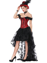 Load image into Gallery viewer, Gothic Costume Halloween Red Strapless Asymmetrical Skirt And Corset