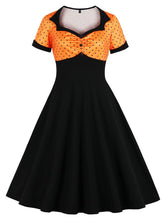 Load image into Gallery viewer, Cotton High Waist Dots 1950s Dress