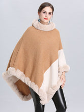 Load image into Gallery viewer, Faux Fur Coat Wool Cape Coat Hooded Long Sleeve Women Overcoat