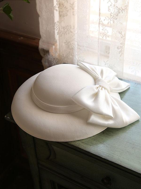 Big Bow Satin Vintage Audrey Hepburn Same Style 1950S Hat  display picture 1