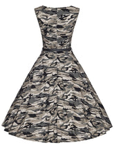 Load image into Gallery viewer, Camouflage Army Style 50s Flapper Dress