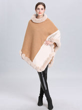Load image into Gallery viewer, Faux Fur Coat Wool Cape Coat Hooded Long Sleeve Women Overcoat