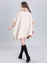 Load image into Gallery viewer, Poncho Knitwear Women Faux Fur Coat Shawl Collar Sweaters