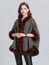 Load image into Gallery viewer, Faux Fur Coat Wool Cape Coat Half Sleeve Women Overcoat