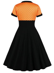 Cotton High Waist Dots 1950s Dress