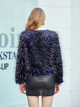 Load image into Gallery viewer, Peacock Long Sleeve Faux Fur Jacket For Women