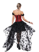 Load image into Gallery viewer, Gothic Costume Halloween Red Strapless Asymmetrical Skirt And Corset