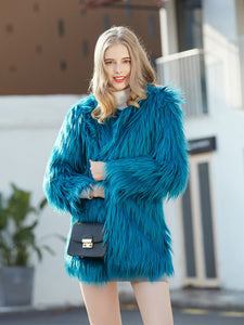 Faux Fur Coat Women Long Sleeve Oversized Winter Coat